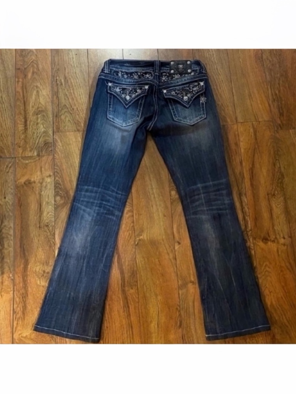 Gorgeous Miss Me Boot Jeans With Embellished Back Pockets 32” Inseam